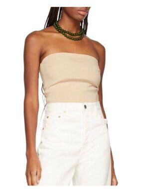 Essential Beige Strapless Tube Top Cream size 4